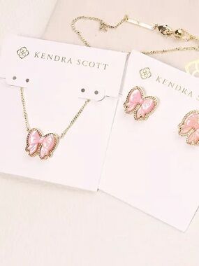 Kendra Scott Pink Enamel Butterfly Pendant Necklace